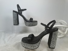 MICHAEL MICHAEL KORS Laci Embellished Leather Platform Sandal 7m