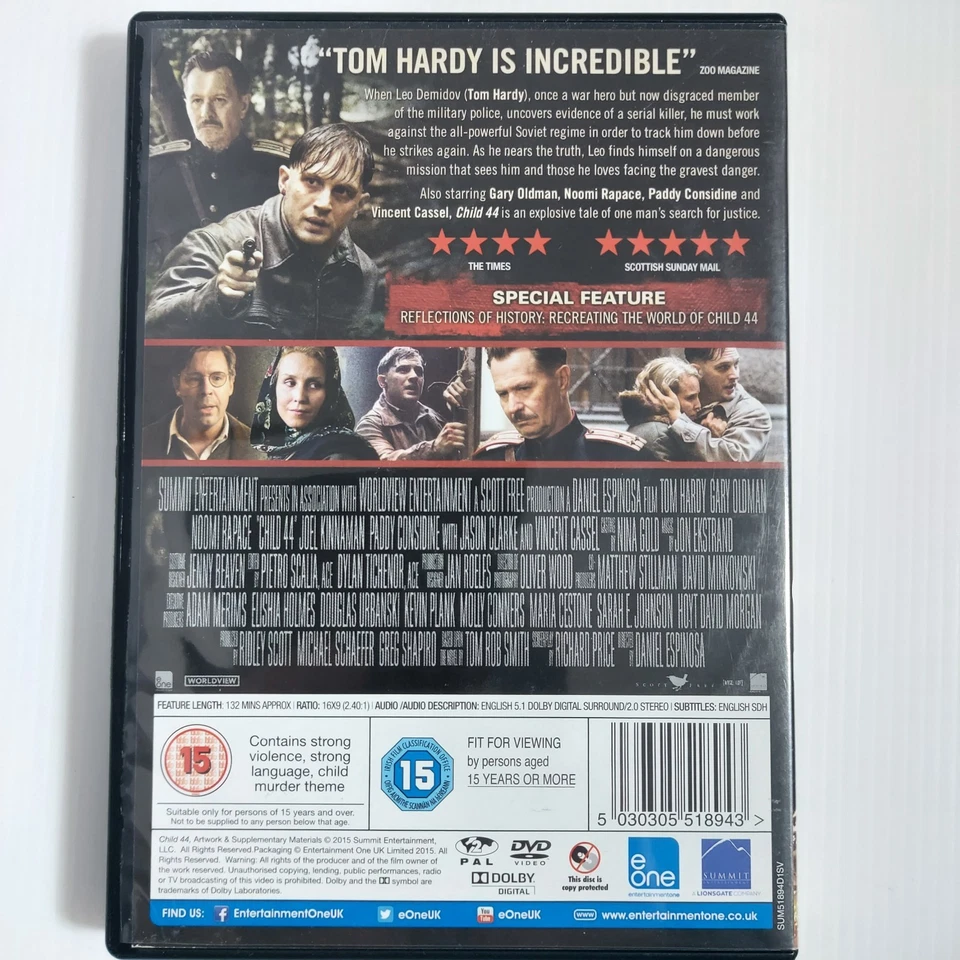 DVD Action Tom Hardy 6 Film Collection Bundle Legend Warrior Child 44 Mad Max - Image 4 of 4