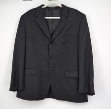 Jones New York Wool  Silk 42 S Pinstripe Black on Black 3 Button Blazer Jacket