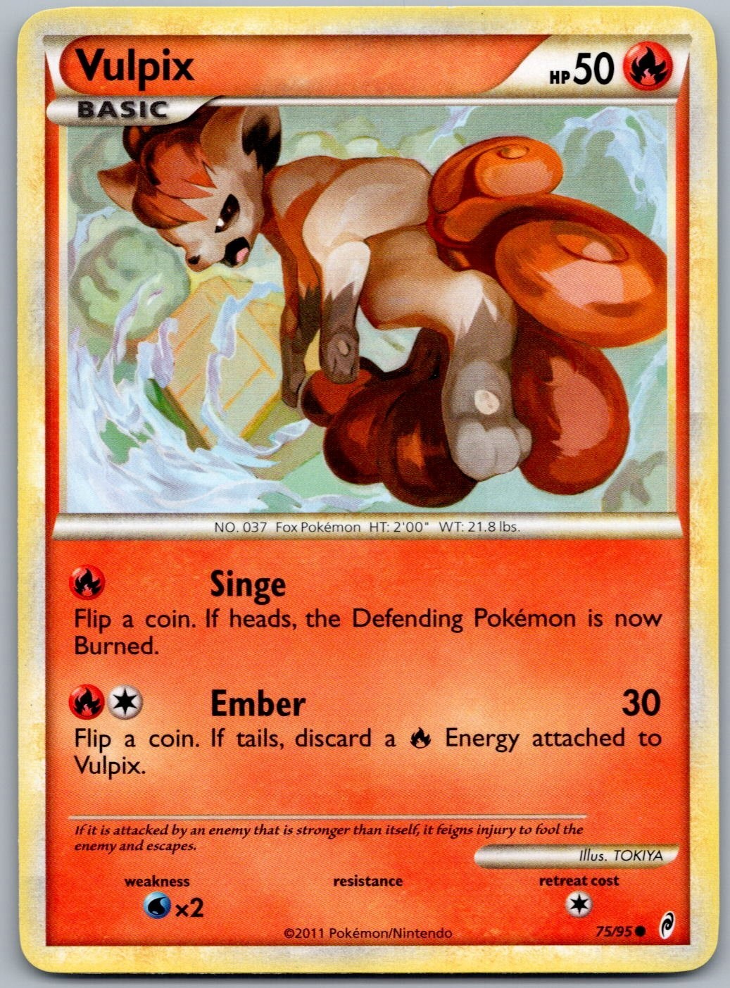 Pokémon TCG Vulpix Call of Legends 75/95 Regular LP