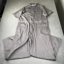 Walls Coveralls Men Size 50 Gray Cotton Twill Full Zip Short Sleeve Workwear NEW