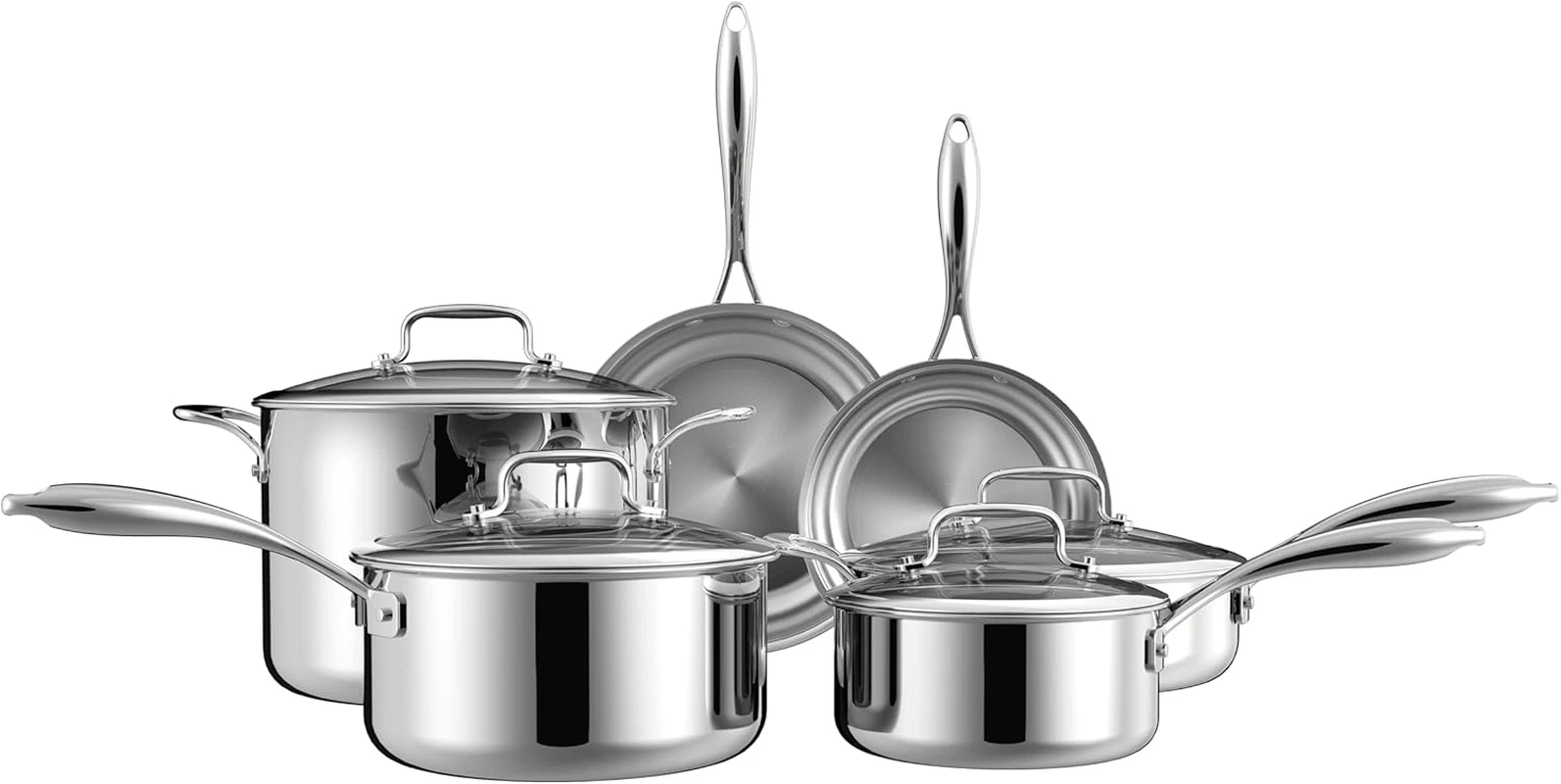 Premium 10-Piece Stainless Steel Cookware Set - Pots, Pans & More!
Opens in a new window or tab
