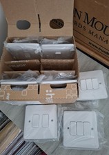 HAGER 9x PACK WHITE LIGHT SWITCHES 1,2,3 GANG WALL SWITCH SOLLYSTA BOXED NEW