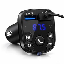 Bluetooth 5.0 Car Wireless FM Transmitter Adapter 2USB PD Charger AUX Hands-Free