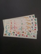 Creative Memories  Lot of Four Studio Stickers  2" x 5" Celebrate