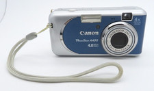 Canon PowerShot A430 4.0MP Digital Camera, Blue 4x Zoom, Uses AA Batteries 