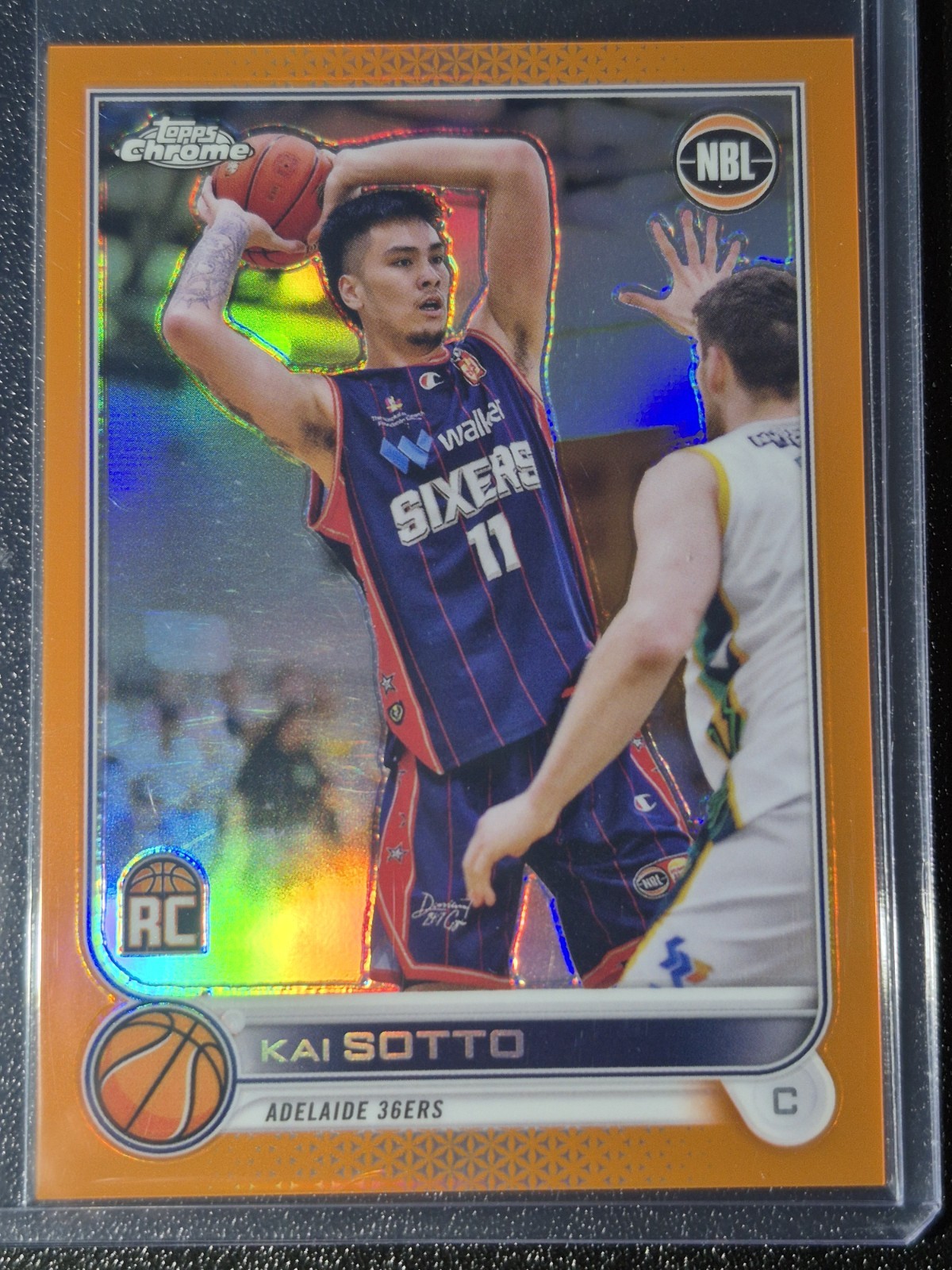 2022-23 Topps Chrome NBL  Kai Sotto Orange RC Rookie Card  #16/25 36ers 
