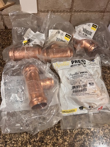 Bundle of 5 units - ProPress 1-1/2x1-1/2x1 Copper Tee Fitting Lead-Free