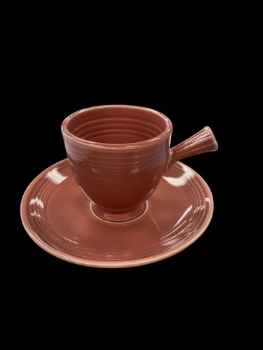 Vintage Fiesta 1950’s Rose Demitasse Cup And Saucer Fiestaware