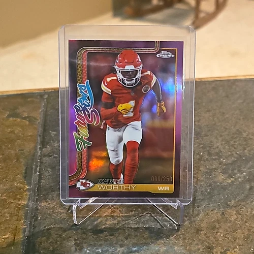 Topps 2025 Chrome Future Stars Xavier Worthy Pink Refractor /250 FS-5 Chiefs