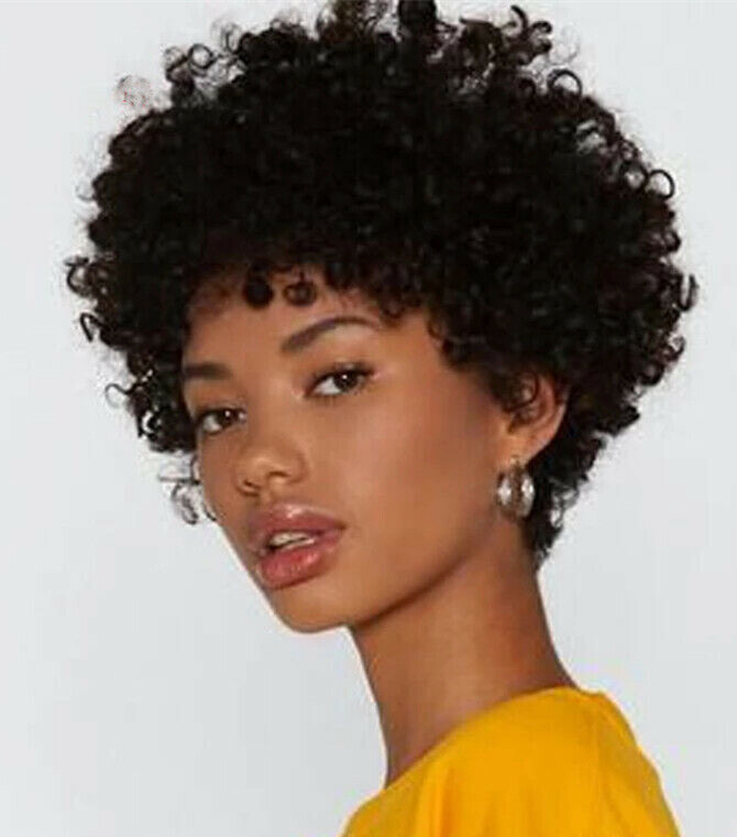 Black Curly Afro Wig for Women Natural looking Synthetic Daily Use Wig US stock