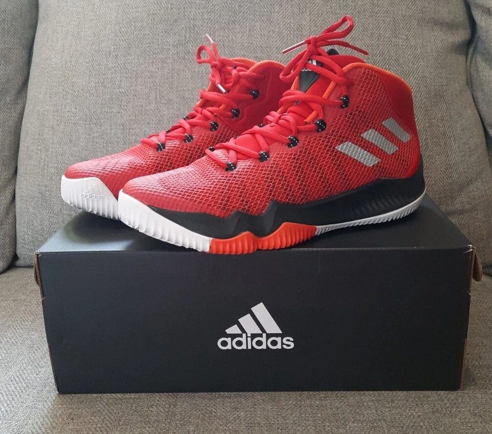 Adidas Crazy Hustle Basketball Mid Top Sneakers Men's Size 6 Red Black In Box