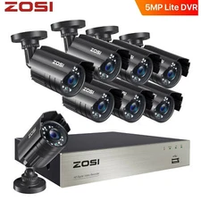 ZOSI 8CH H.265+ 5MP Lite DVR 1080P Home Security Camera System Motion Alert