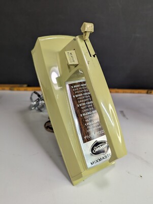 VTG Sunbeam Mixmaster  Vintage 1970's Avocado Green Hand Mixer Beater