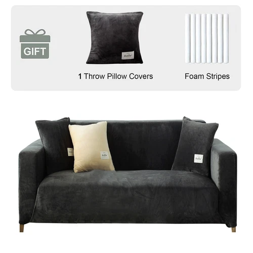 1/2/3/4 Sitzer Samt Sofa Bezug L-Form Stretch Sofa Schutz für Wohnzimmer - Bild 15 von 57