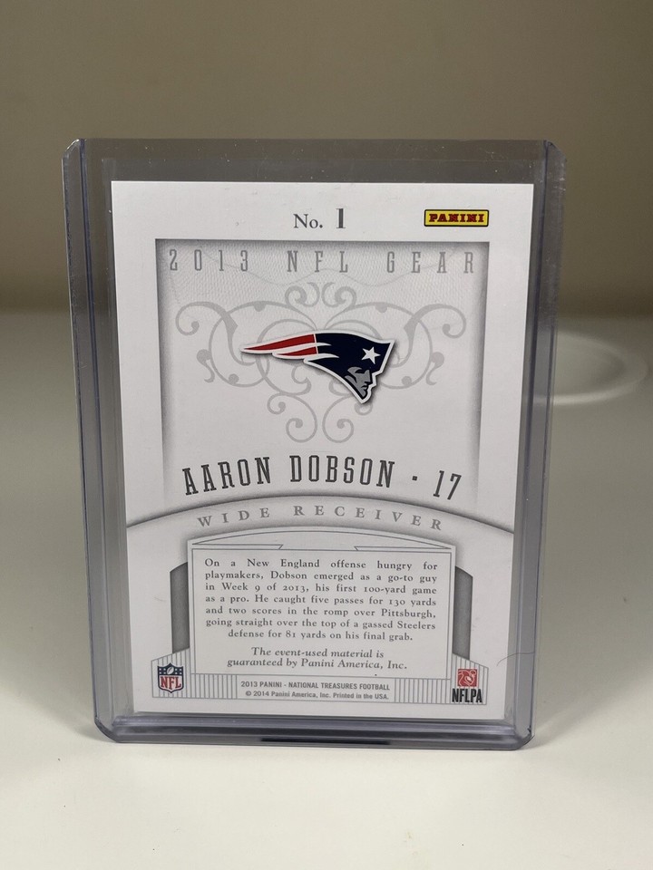 2013 National Treasures NFL Gear Materials Quad /99 Aaron Dobson 1
