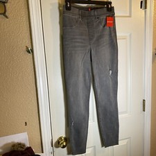 Spanx Women SMALL Distressed Denim Stretch Fit Skinny Jeans Pockets Relax Adult