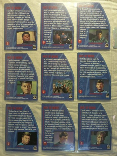 Star Trek 35 Aniversario Completo Best of Bones Chase Insertar Juego de Tarjetas BB1 BB9 - Imagen 2 de 2
