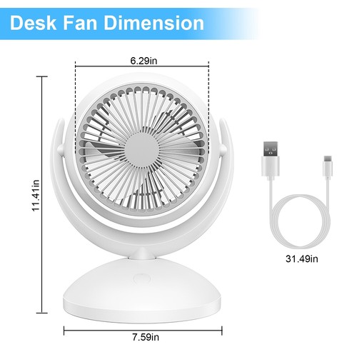 Quiet Electric Air Circulator Fan 360°Tilting Head Desk Fan for Home Office Room - Picture 23 of 23