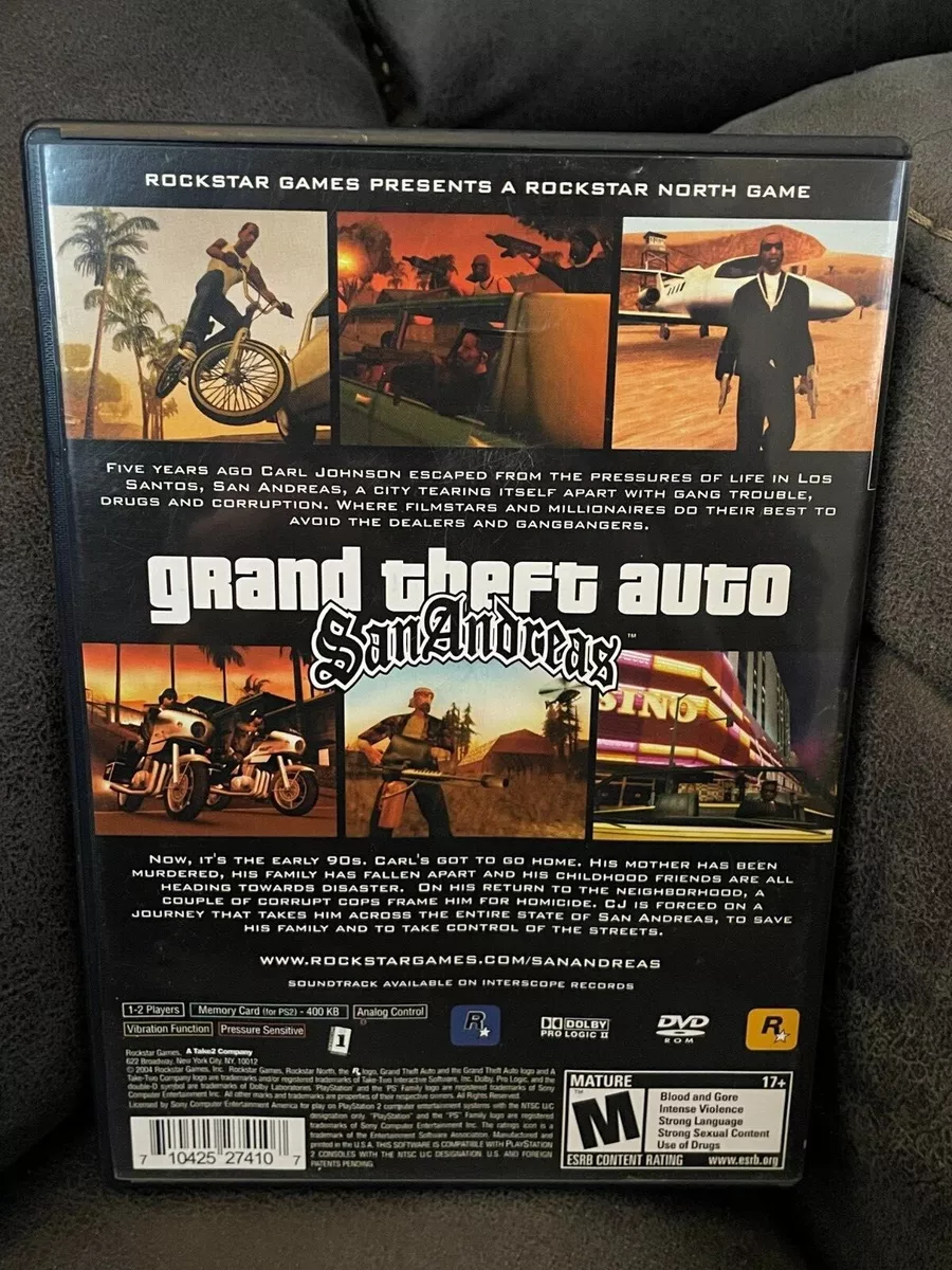 Grand Theft Auto: San Andreas - PlayStation 2 MANUAL INCLUDED + POSTER