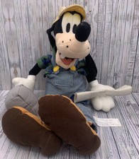 Vintage Walt Disney Goofy Plush Construction Worker Foreman Doll Rare Size 18  