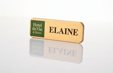 Staff Name Badges Brass effect Personalised ID Office Namebadge 