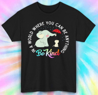 Elephant & Mouse Friends Tee | Be Kind Message | Positive Vibes | S-5XL