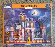 NEW White Mountain HOUSE OF HORROR 1000 piece puzzle Halloween Dominic Davison