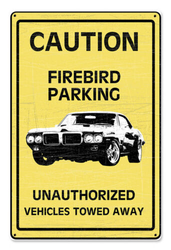 GM Chevy Chevrolet Coution Firebird Parking US Car Retro insegna targa in lamiera targa - Foto 1 di 1