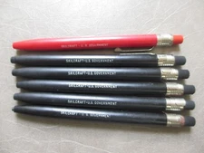 6 SKILCRAFT Mechanical Glass Marker Black & Red Wax Pencils U.S. Government Lot