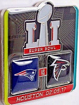 ATLANTA FALCONS & NEW ENGLAND PATRIOTS SUPER BOWL LI PIN WITH LOMBARDI TROPHY