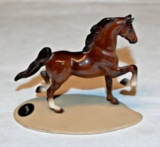 Vintage Hagen Ranaker Porcelain Miniature Horse Figurine on Base with Sticker