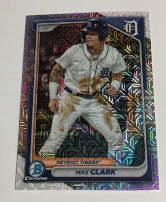 2024 Bowman Mega Box MAX CLARK Chrome Mojo Refractor Prospect Card Tigers