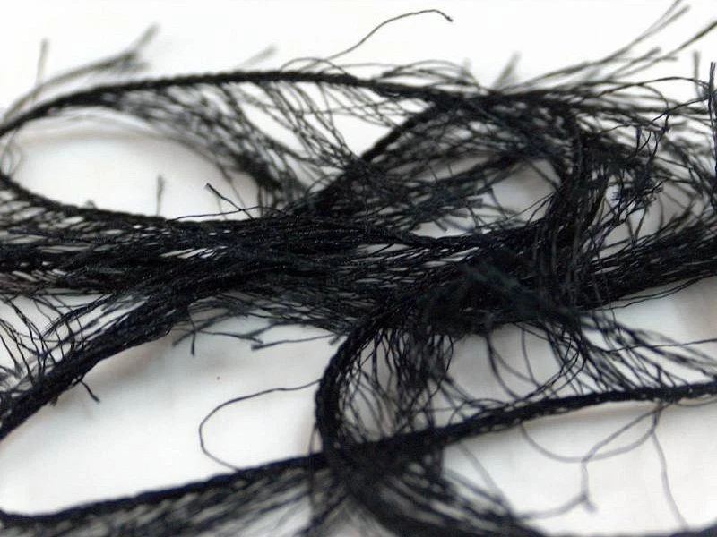 38Yds Black Extra Long Eyelash Yarn Ice Luxurious Solid Black Fun Fur 50gr 7711 - Image 3 of 3
