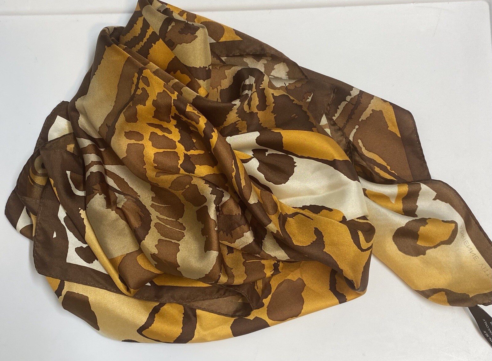Vintage scarf, silk, animal print, Adrienne Vittadino