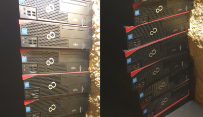 10x Fujitsu D556 SFF Intel G3900 / 4GB RAM / HDD /W10 Lot Menge Desktop PC Palet