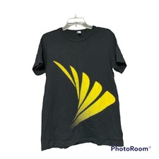 Sprint Unisex Black Cotton Work Employee T Shirt Size Medium