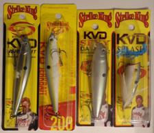 Lot of 4 New Strike King KVD Jerkbait 200 Sexy Dawg Jr & Splash Fishing Lures