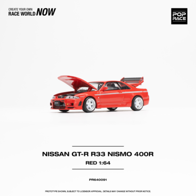 1:64 Pop Race Nissan Skyline GT-R R33 Nismo 400R Red PR64-91
