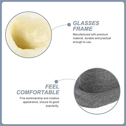 Soporte para gafas Soportes Forrados de felpa Soporte para gafas Estuche para gafas Gris - Imagen 7 de 7