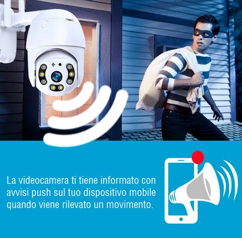 TELECAMERA IP CAM PTZ WIFI CAMERA DOME WIRELESS ESTERNO SPEED ZOOM ICSEE - Foto 2 di 8