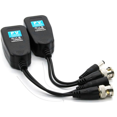Passive CCTV Coax BNC Power Video Balun Transceiver Connectors To RJ45 BNC Male - Afbeelding 3 van 6