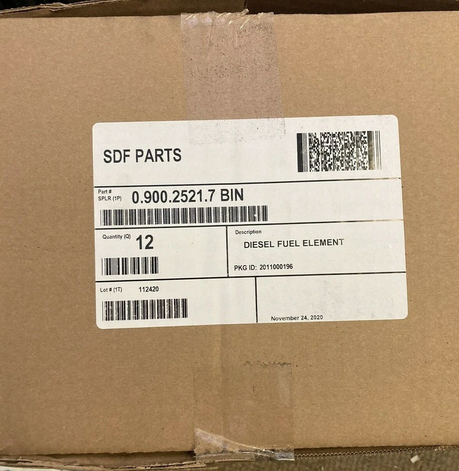 NEW ORIGINAL SDF (CASE OF 12) 0.900.2521.7 DIESEL FUEL FILTER - Image 2 of 2