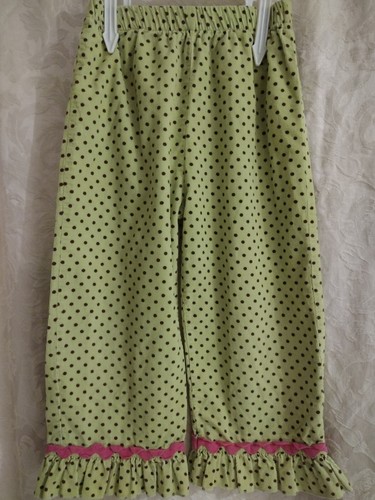 Bailey Boys Dress & Pants Green Polka Dot Corduroy 3D Flowers Ric Rac Trim 4T - Picture 4 of 5