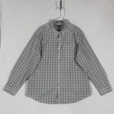 Eddie Bauer Wrinkle Free Classic Fit Button-Up Shirt Men's XL Gray Plaid Casual