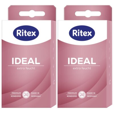 Ritex Ideal Kondome 2 x 20 Stück extra feucht mit extra viel Gleitmittel Set