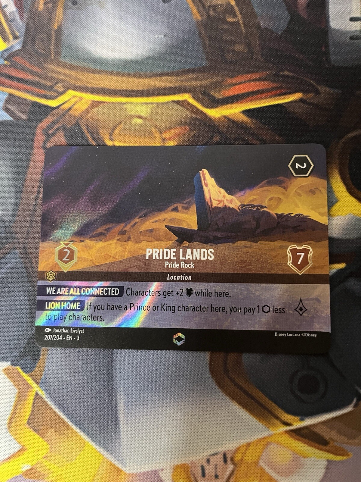 Disney Lorcana PRIDE LANDS Pride Rock 207/204 Enchanted Foil INTO THE INKLANDS