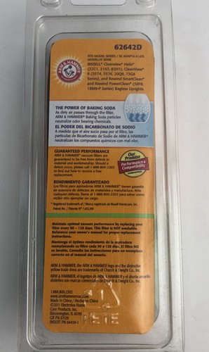Arm & Hammer Odor Eliminating Vacuum Filter 62642D Bissell 10 & 16 - Picture 2 of 2