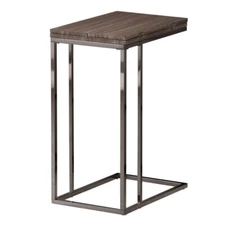 Pedro Contemporary Expandable Top Accent/End Table Weathered Grey and Black