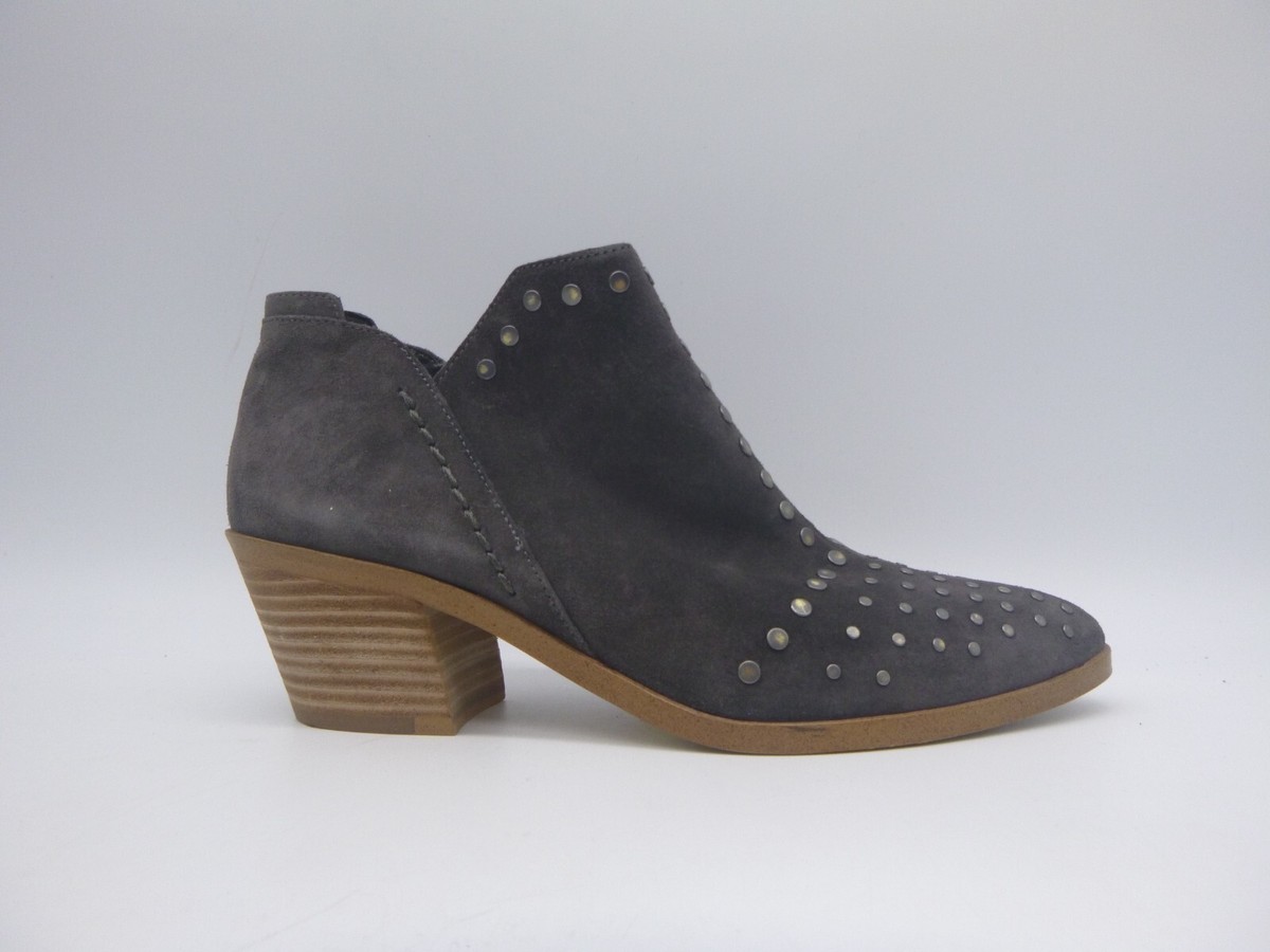 Loka Gray Leather Studded Ankle Boots Women's Size M